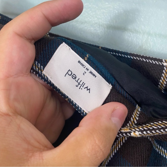 Aritzia Wilfred Juliet Skirt Pleated Brown Green Sz 2 Academia - Picture 4 of 5